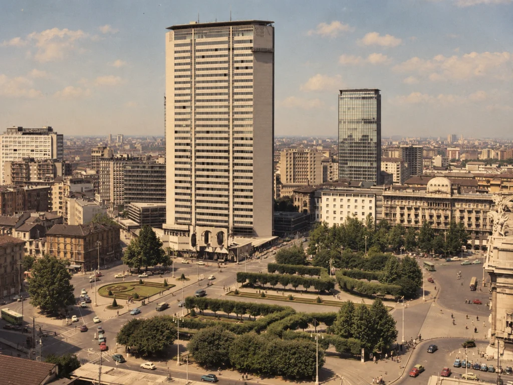 Grattacielo Pirelli a Milano negli anni Settanta