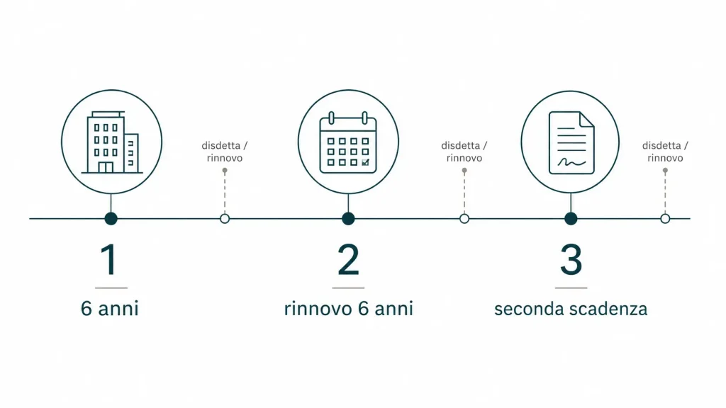 Durata e rinnovo di un contratto di locazione di un ufficio 6+6