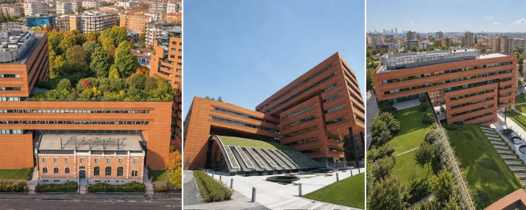 Sede Campari progettata da Mario Botta e Giancarlo Marzorati a Sesto San Giovanni