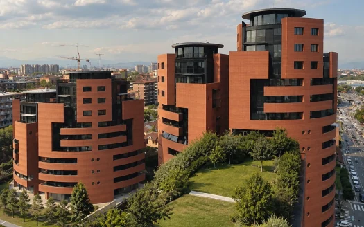 Sede Campari a Sesto San Giovanni con edificio storico e struttura moderna